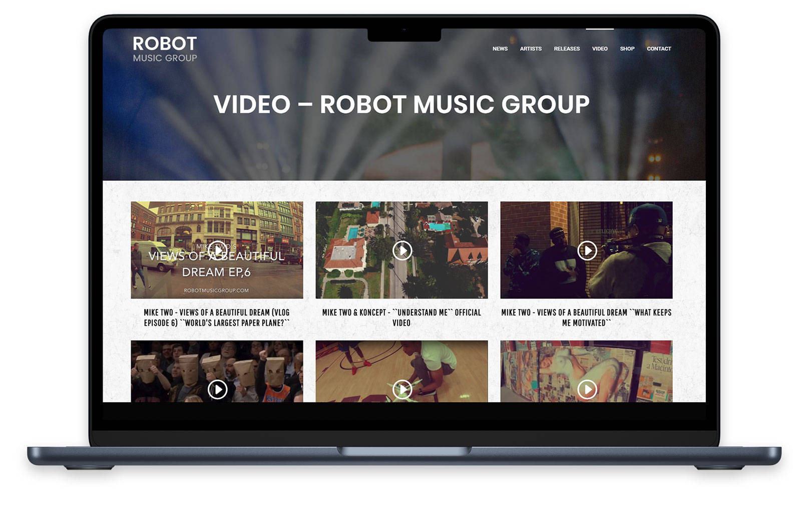 Koncert-video-side til Robot Music Group